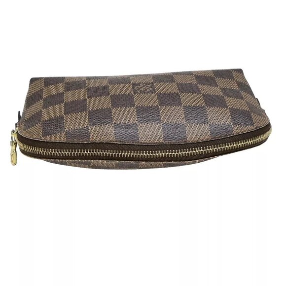 LOUIS VUITTON Pochette Cosmetic Pouch Bag Damier Ebene Leather - Picture 13 of 16